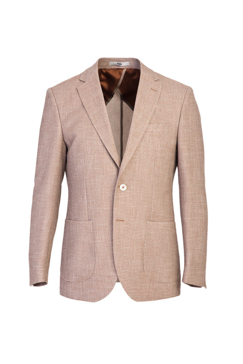 Medium Brown 4 Drop Relaxed Fit Relaxed Cut WHITE EYELET JACKET