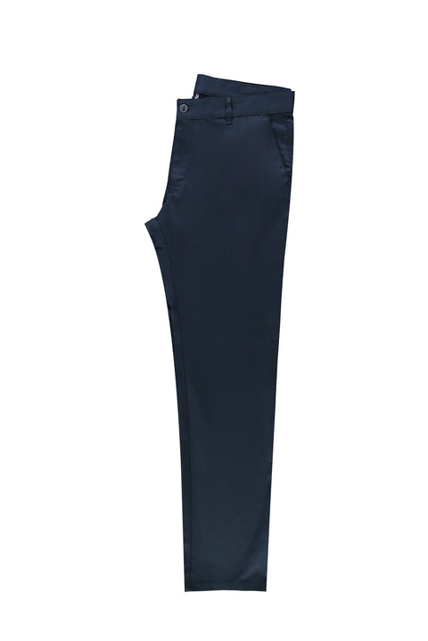 Dark Navy Blue Slim Fit Stretch Canvas / Chino Trousers