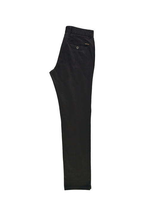 Black Relaxed Fit Stretch Canvas / Chino Trousers