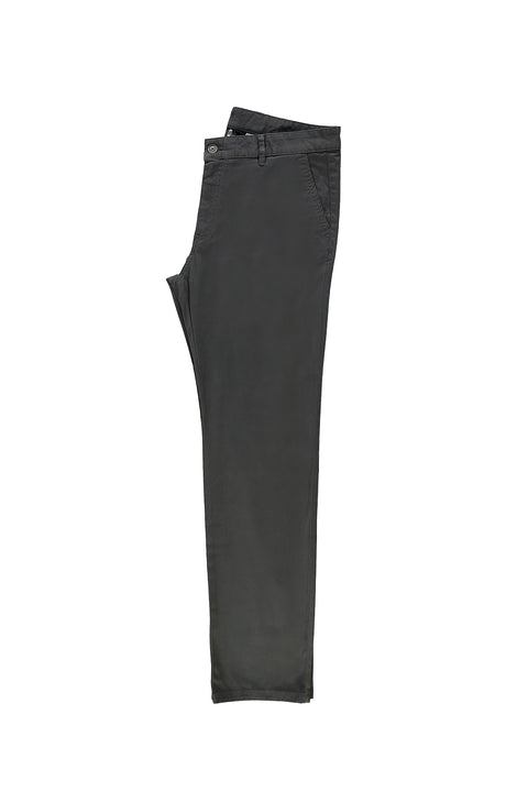 Mid Smoke Regular Fit Standard Cut Lycra Canvas / Chino Trousers