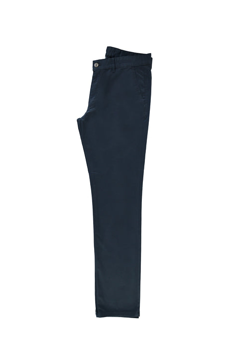 Orta Lacivert Regular Fit Standart Kesim Likralı Kanvas / Chino Pantolon