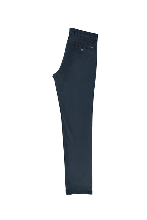 Orta Lacivert Regular Fit Standart Kesim Likralı Kanvas / Chino Pantolon