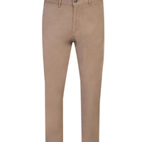 Dark Beige Relaxed Fit Stretch Canvas / Chino Trousers