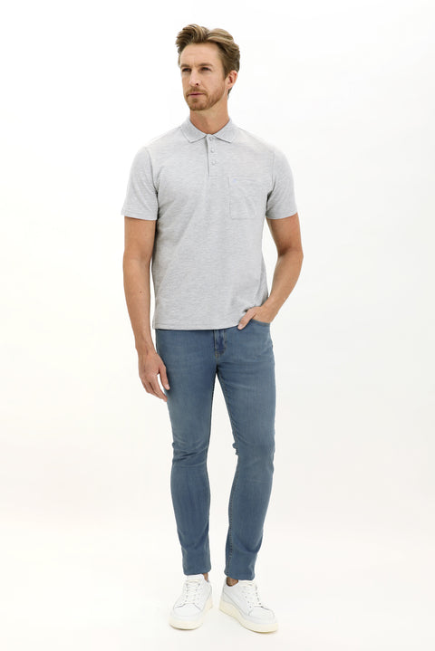 Light Blue Slim Fit Stretch Denim Jeans