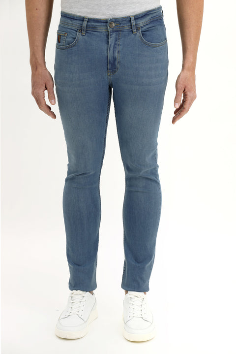 Light Blue Slim Fit Stretch Denim Jeans