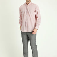 Light Grey Melange 6 Drop Regular Fit Standard Cut Classic Fabric Trousers