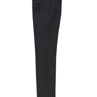 Black 6 Drop Regular Fit Standard Cut Classic Fabric Trousers