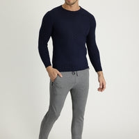 Black Slim Fit Narrow Cut Jogger Pants with Elastic Waistband and Drawstring