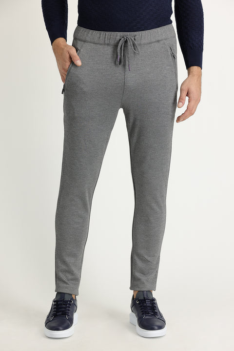 Black Slim Fit Narrow Cut Jogger Pants with Elastic Waistband and Drawstring