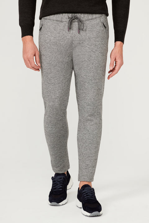 Medium Grey Slim Fit Narrow Cut Jogger Pants with Elastic Waistband and Drawstring