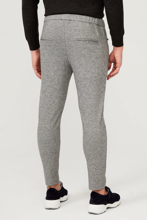 Medium Grey Slim Fit Narrow Cut Jogger Pants with Elastic Waistband and Drawstring