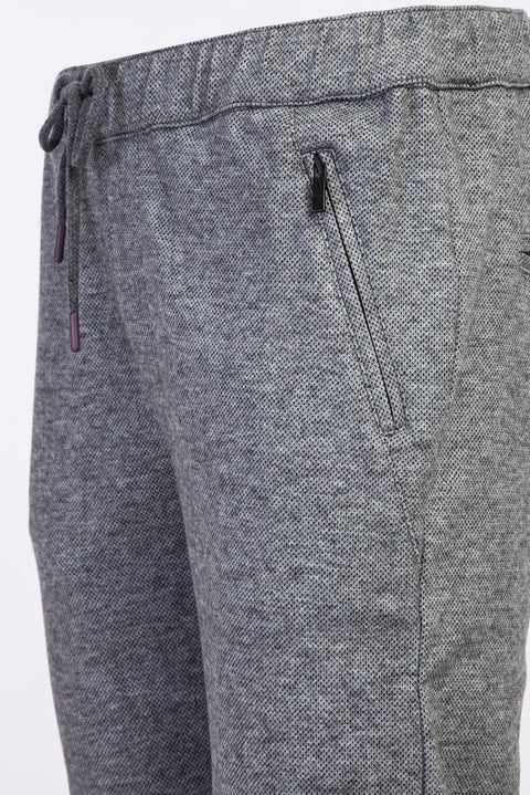 Medium Grey Slim Fit Narrow Cut Jogger Pants with Elastic Waistband and Drawstring