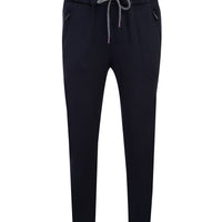 Medium Navy Slim Fit Narrow Cut Jogger Pants with Elastic Waist and Drawstring
