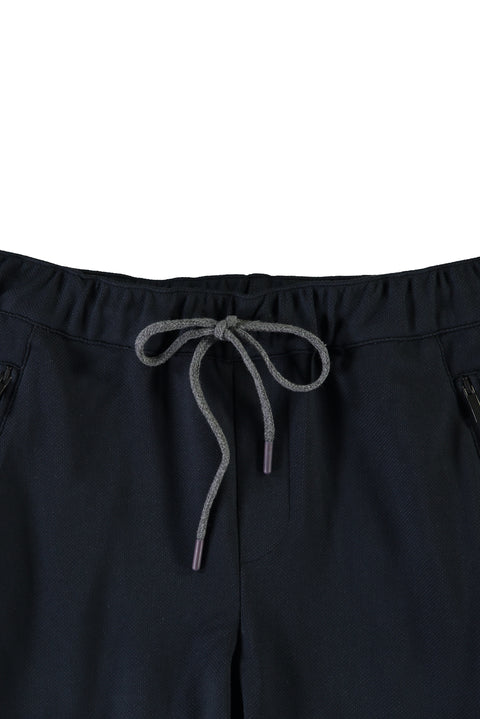 Medium Navy Slim Fit Narrow Cut Jogger Pants with Elastic Waist and Drawstring