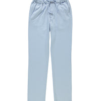 Pale Blue Regular Fit Standard Cut Elastic Waist Drawstring Pants