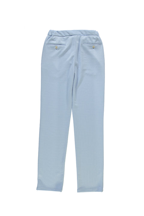 Pale Blue Regular Fit Standard Cut Elastic Waist Drawstring Pants