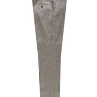 Light Grey 6 Drop Regular Fit Standard Cut Linen Classic Fabric Trousers