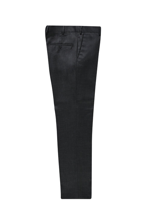 Light Anthracite 4 Drop Relaxed Fit Casual Cut Classic Wool Fabric Trousers