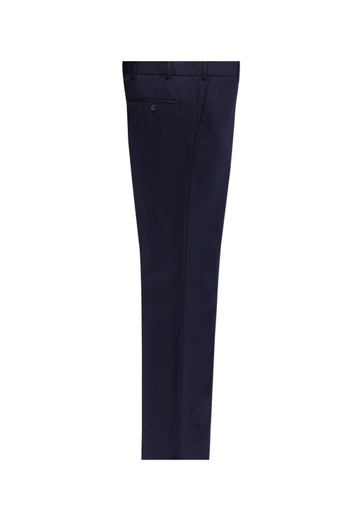 Medium Navy 7 Drop Slim Fit Narrow Cut Classic Wool Fabric Trousers