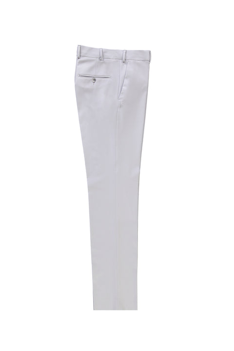 Light Grey 7 Drop Slim Fit Narrow Cut Classic Wool Fabric Trousers