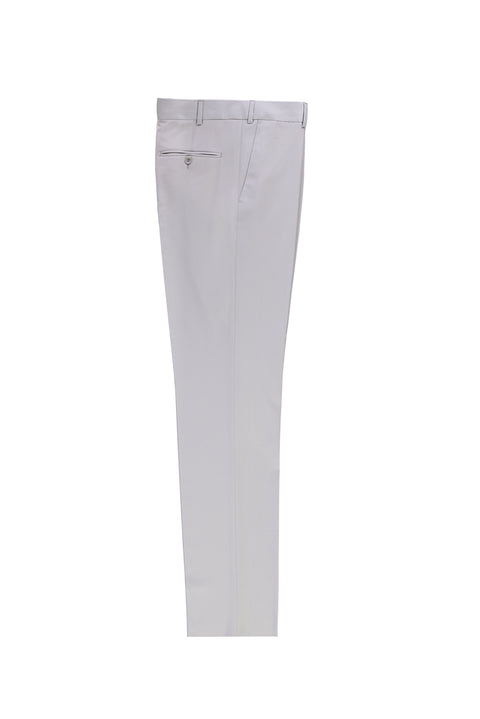 Light Grey 6 Drop Regular Fit Standard Cut Classic Fabric Wool Trousers