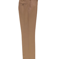 Light Brown 4-Drop Relaxed Fit Casual Cut Classic Wool Fabric Trousers