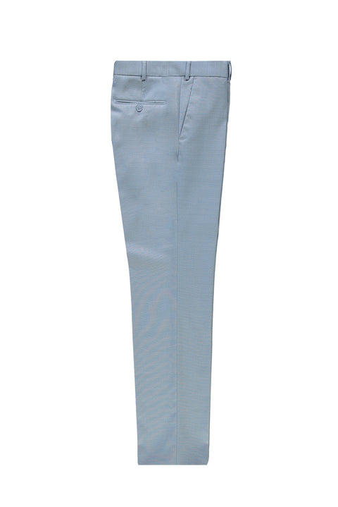 Light Blue 6 Drop Regular Fit Standard Cut Classic Wool Fabric Trousers