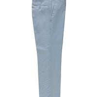 Light Blue 4 Drop Relaxed Fit Casual Cut Classic Wool Fabric Trousers