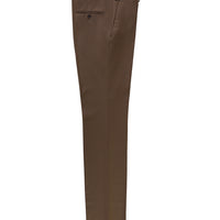 Dark Mink 7 Drop Slim Fit Narrow Cut Classic Wool Fabric Trousers