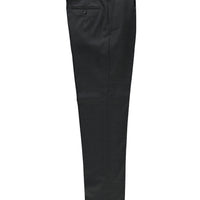 Light Anthracite 6 Drop Regular Fit Standard Cut Wool Buckle Pleated Classic Fabric Trousers