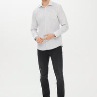 Black Long Sleeve Slim Fit Patterned Shirt