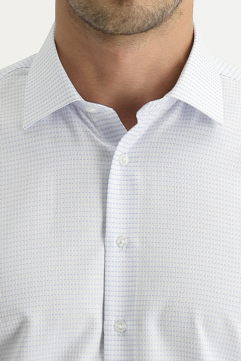 Light Blue Long Sleeve Slim Fit Patterned Shirt