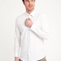 Light Brown Long Sleeve Slim Fit Patterned Shirt