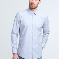 Dark Blue Long Sleeve Slim Fit Patterned Shirt
