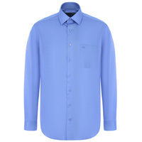 Aqua Blue Long Sleeve Non-Iron Satin Classic Cotton Shirt