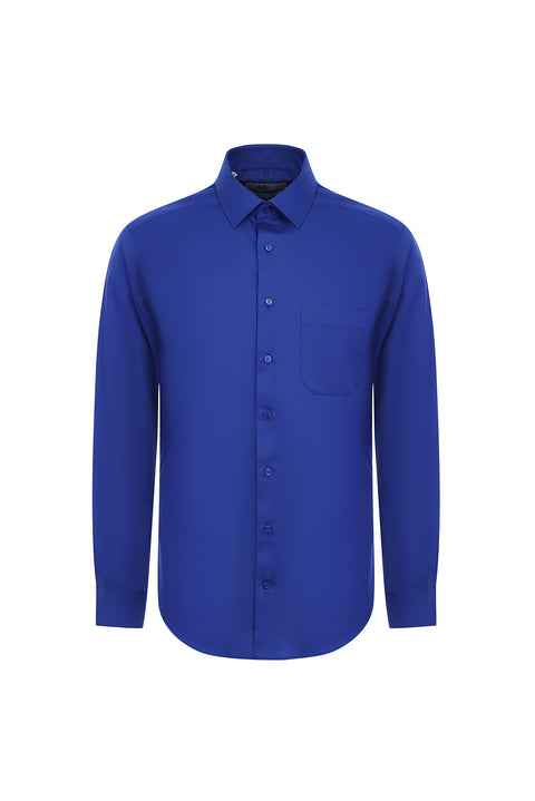 Navy Blue Long Sleeve Non-Iron Classic Cotton Shirt