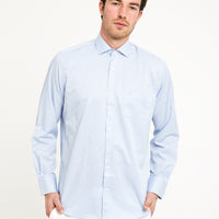 Light Blue Long Sleeve Striped Classic Shirt