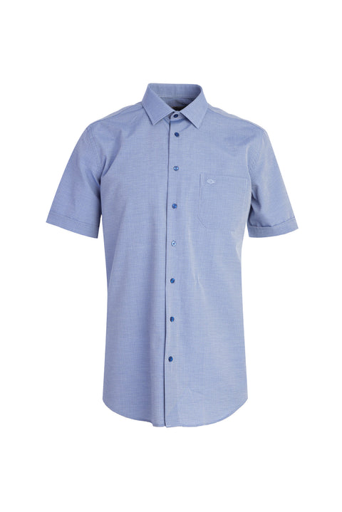 Dark Blue PN Cotton Poly. Patterned Classic Shirt