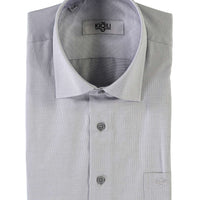 Light Gray Short-Sleeved Patterned Classic Shirt