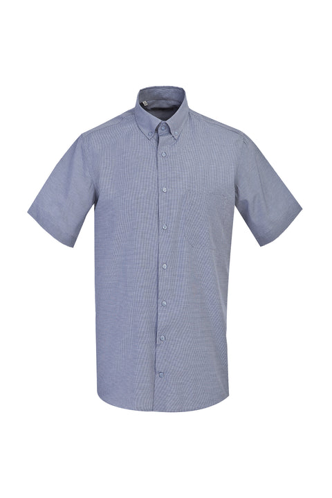 Medium Navy Regular Fit Short Sleeve Patterned Shirt