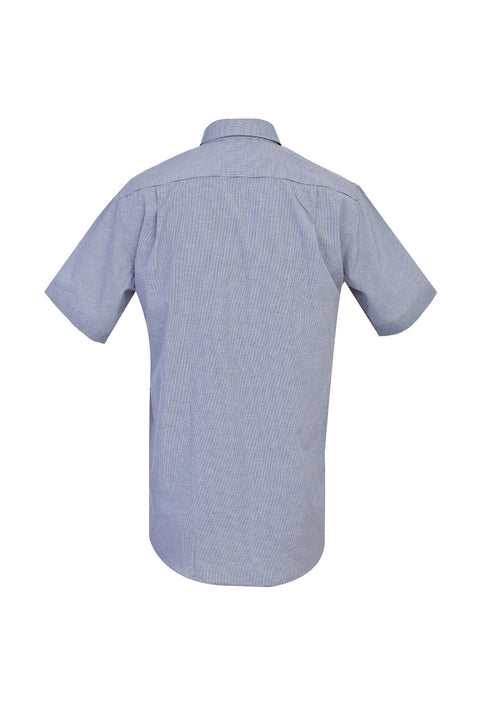 Medium Navy Regular Fit Short Sleeve Patterned Shirt