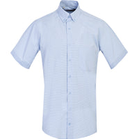 Sky Blue Regular Fit Short Sleeve Patterned Shirt