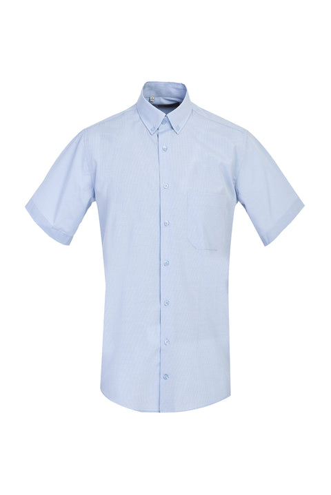 Sky Blue Regular Fit Short Sleeve Patterned Shirt