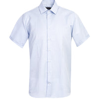 Light Blue Short Sleeve Regular Fit Patterned Shirt