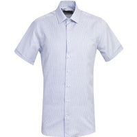 Dark Blue Short Sleeve Regular Fit Patterned Shirt