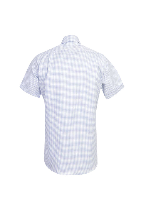 Dark Blue Short Sleeve Regular Fit Patterned Shirt