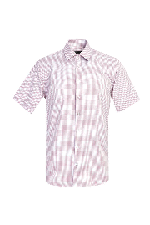 Medium Brown Short Sleeve Regular Fit Patterned Shirt