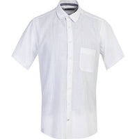 White Short-Sleeve Regular Fit Cotton Shirt