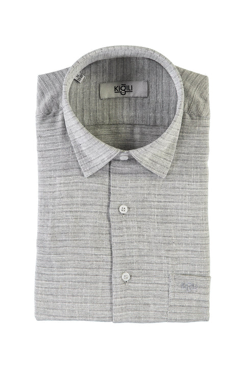 Medium Navy Short Sleeve Regular Fit Patterned Shirt