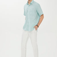 Mint Green Short Sleeve Regular Fit Patterned Shirt